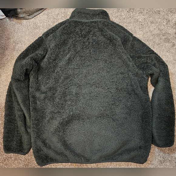 Uniqlo Fluffy Yarn Fleece Full-zip Jacket Men's Xlarge UGC w/o flaws Dark Green - Picture 10 of 11